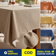🏡table cloth cotton 4/6/8 seater for Dining Table aesthetic Alas Meja Makan - Ready Stock Free Pos K