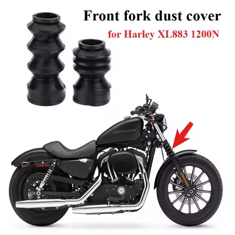 39mm Motorcycle Rubber Front Fork Guard for Harley Davidson Dyna / Iron 883 XL883 Sportster 883 1200