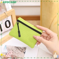 AVOCADD Coin Key Bag, Canvas Kid Storage Pouch Mini Coin Purse, Simple Solid Color Zipper Small Wallet Women Men