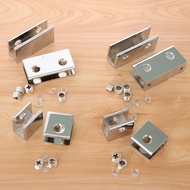 [Lovoski3] 2pcs Square & Rectangular Shape Adjustable Glass Clamp Shelf Support Brackets for