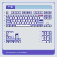 Keytok CTRL Purple Keycaps KOL Profile Dye sub Printed PBT+PC Keycap 121-Keys
