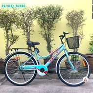 จักรยาน 26นิ้ว TURBO รุ่น WISH วงล้ออัลลอยด์ แข็งแรง จักรยานผู้ใหญ่ จักรยานแม่บ้าน จักรยานเทอร์โบ