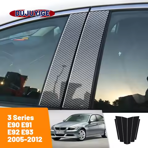 For BMW 3 Series E90 E91 E92 E93 2005-2012 2006 2007 6p Carbon Fiber Window Door Column Deal B C Pil