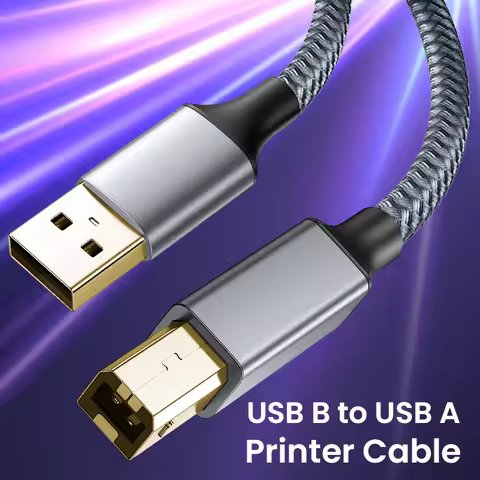 USB A to B Cable USB Printer 2.0 USB B Cable High-Speed Printer Cord Compatible with Hp Canon Brothe
