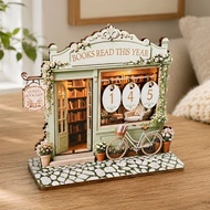 SIRENXI Vintage Wooden Reading Tracker Book Calendar 2D Flat Book Tracker Sign Eco-Friendly 999 Book