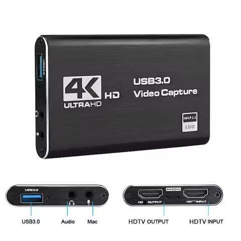 4K USB 3.0 Video Capture Card HDMI 1080P 60fps HD Video Recorder Grabber For OBS Capturing Game Card