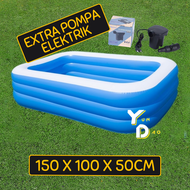 KOLAM RENANG ANAK/DEWASA JUMBO KOLAM KARET POMPA TIUP INFLATABLE POOL FMILY POOL