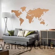 15 Pieces World Map Self-adhesive World Map Cork Bulletin Board with 20 Push Pins | World Map Pinboard | Wall Decoration for Globetrotters and Travelers