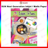 A4 Single Side Inkjet Paper - SUN Next Generation Inkjet Paper A4 (Doff / Matte) Thickness 110, 130,