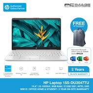 HP 15S-DU3547TU 15.6" FHD LAPTOP (I3-1115G4/8GB/512GB PCIE SSD/UMA/W10H/HNS/2Y W/SILVER) FREE BACKPA