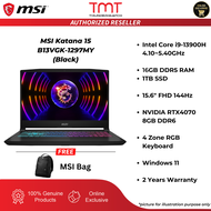 MSI Katana 15 B13VGK-1297MY Gaming Laptop (Black) | i9-13900H | 16GB RAM 1TB SSD | 15.6"FHD (144Hz) | RTX4070 8GB | W11 | 2Y Warranty