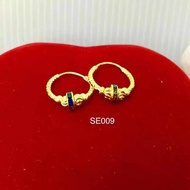 Subang Bulat Batu Emas Korea 24K Murah (EE333)