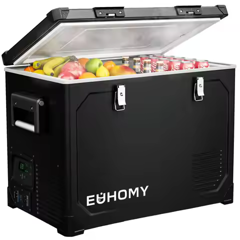 12 Volt Refrigerator, 48QT Electric Cooler Powered by SECOP, Car Refrigerator 468, 12V Fridge 12 24V