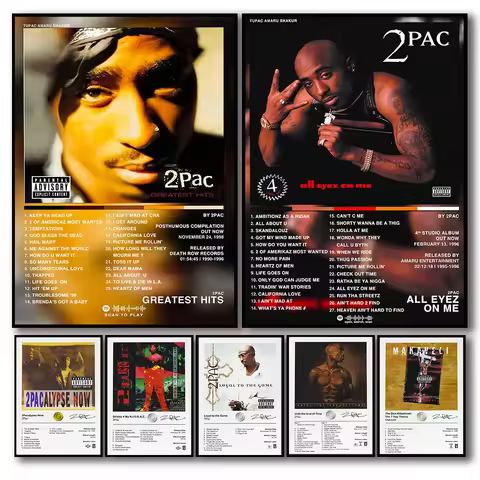 2Pac Music Album Cover Aesthetic Pictures Pop Hip Hop Rapper Tupac Posters For Room Modern Canvas Pa