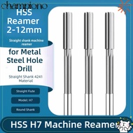 CHAMPIONO HSS Reamer, H7 2mm-12mm Chucking Reamer, Drill Straight Flute Shank Diameter|Tool Steel