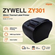 ZYWELL ZY301 80mm POS Thermal Receipt Printer 4MB Input Buffer Auto Cutter for POS System