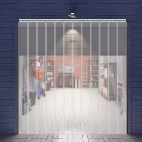 1.8*2.1m PVC Freezer Door Curtain Thermal Insulated Strip Door Curtain Winter Doorway Cover Screen f