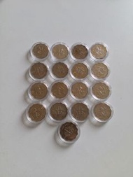 香港:回歸:1997年:普天同慶:(2元硬幣):洋紫荊:(可散買10個):共17個