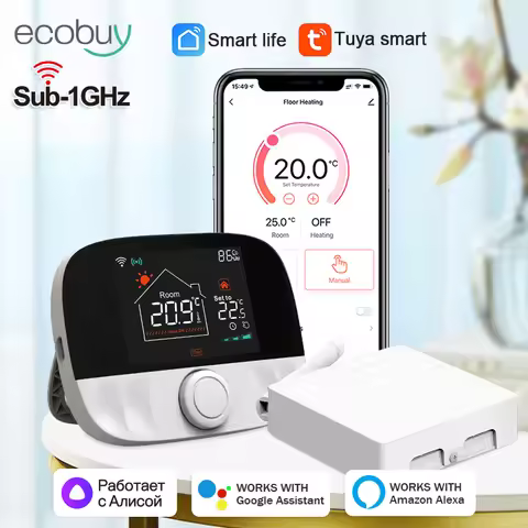 Tuya Wifi Smart Thermostat Gas Boiler Wireless Heating Thermostats Wifi Batteries Power Temperature 