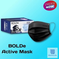 new Masker BOLDe Active Mask 3Ply 50 Pcs - Masker Sporty Hitam murah