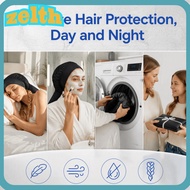 ZELTH Hair Protection Bonnet, Polyester&Elastane Black Sleep Cap, Breathable Soft Night Cap Braids H