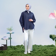 Nobby Kaely Shirt Atasan Kemeja Denim Casual Wanita Bahan Denim Fodia