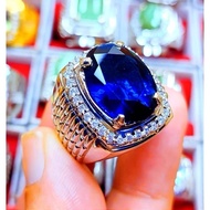 KING SAPPHIRE ROYAL BLUE CUTTING RING BANGKOK SILVER 926