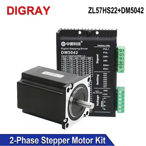 DIGRAY 2 Phase Open Loop Stepper Motor Kit DM5042+ZL57HS22Φ8 for 3D Printer CNC Laser Engraving Mill