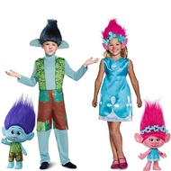 【COD】Boys Trolls Branch Costume Girls Trolls Poppy Cosplay Halloween Costume Kids Purim Carnival Out