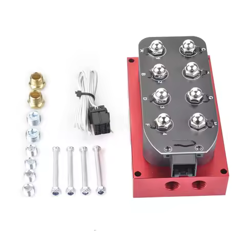Universal Red-Black 4-ways solenoid valve Air ride suspension Manifold Solenoid valve (0-300psi) acc