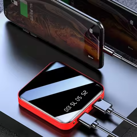 DIY 18650 Power Bank Portable Charging Poverbank Mobile Phone LED Mirror Back Power Bank h Flashligh