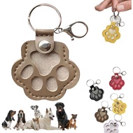 2PCS Dog Hair Collector Keychain,Cute Dog Paw Shaped eather Paw Keepsake Keyring,Pet Memory Collecto