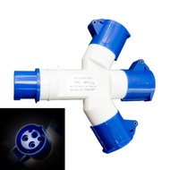 3 Way 16Amp Plug 3 Pin 240v Waterproof Industrial Core Socket  / Multiple socket