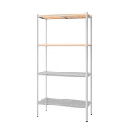 [特價]【dayneeds】松木 90x45x180公分 四層烤白原木板收納層架