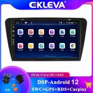 EKLEVA 10 "2 Din สเตอริโอวิทยุรถยนต์รถยนต์สำหรับ Skoda Octavia 2014-2015 DSP + Carplay Android 12.0