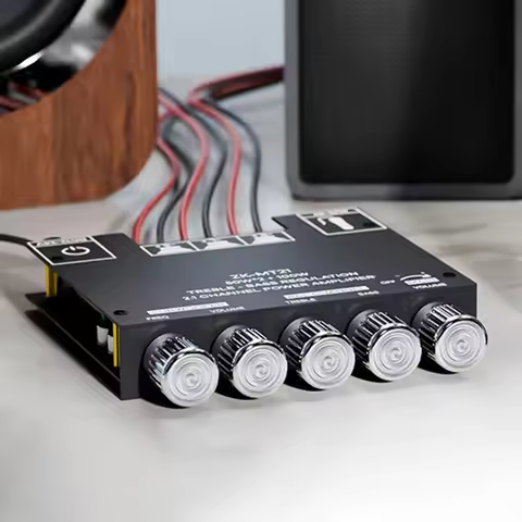 2.1 Channel Bluetooth-Compatible Stereo Digital Audio Amp Board with Treble and Bass Control 50Wx2+1