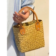 hadiah untuk kawan perempuan beg tangan wanita Beg wanita beg anyaman rotan retro baru buatan tangan