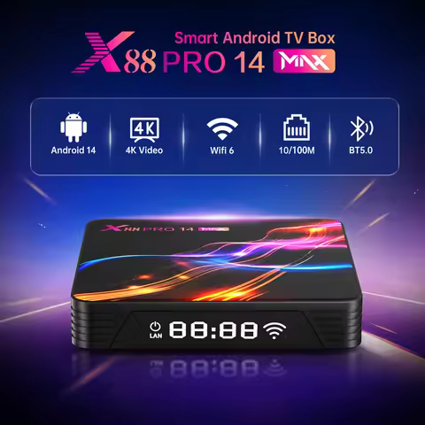 X88 Pro 14 Max Android 14.0 Smart TV Box RK3528 2,4G/5G WIFI6 4K HD BT5.0 H.265 decoder Media Stream