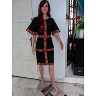Baju Tradisional Moden Sabah/Dress corak Dusun Kujau