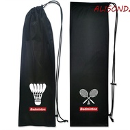 ALISONDZ Badminton Racket Bag, Drawstring Pocket Flannel Cover Tennis Racket Bags, Portable Large Capacity Protective Sleeve 2 Rackets Badminton Storage Case Outdoor Sport