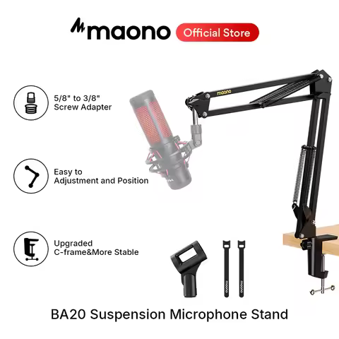 MAONO BA20 Microphone Suspension Boom Scissor Arm Stand for Professional Podcast Streaming Youtube M