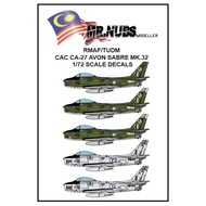 1:72 scale TUDM/RMAF Avon Sabre CA-27 Decal