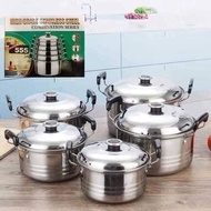 High Grade 5pcs Stainless Steel Cookware Set Cooking Pot 555