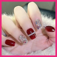 Thai Shop False Nails DD295 Fashion French Style Flash Drill
