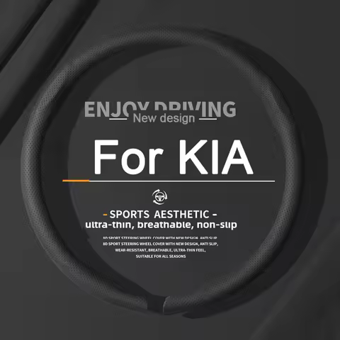 38cm Steering Wheel Cover Nappa Leather Anti Slip Wheel Protector Cover For KIA Sportage Rio Ceed K5