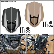 Areyourshop Windshield WindScreen with Mount Holder for Yamaha MT-03 MT03 MT 03 FZ-03 FZ 03 2016-201