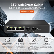 10GbE Web Managed Switch 4 Port RJ45 2500Mbps Smart Managed Ethernet Network Switch 2 Port 10G SFP+