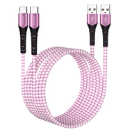 2Pack 6ft USB C Cable Braided Fast Charger Cord Compatible with iPhone 15 Pro Max, iPhone 15 Pro, iP
