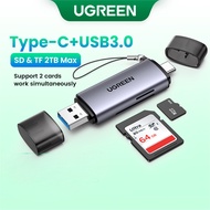 UGREEN 2 in 1 SD TF Card Reader USB A Type C Memory Card Reader for Mac Windows PC Laptop
