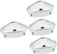 Veemoon 4pcs Sink Drainer Basket Leftovers Catcher Vessel Sink Stainless Sink Metal Colander Basket Small Food Strainer Durable Corner Shelf Holder Faucet Bracket Stainless Steel